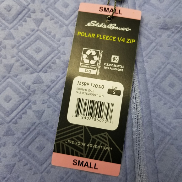 Eddie Bauer 1/4 Zip Polar Fleece Size S Purple Textured Long Sleeve - Picture 4 of 10